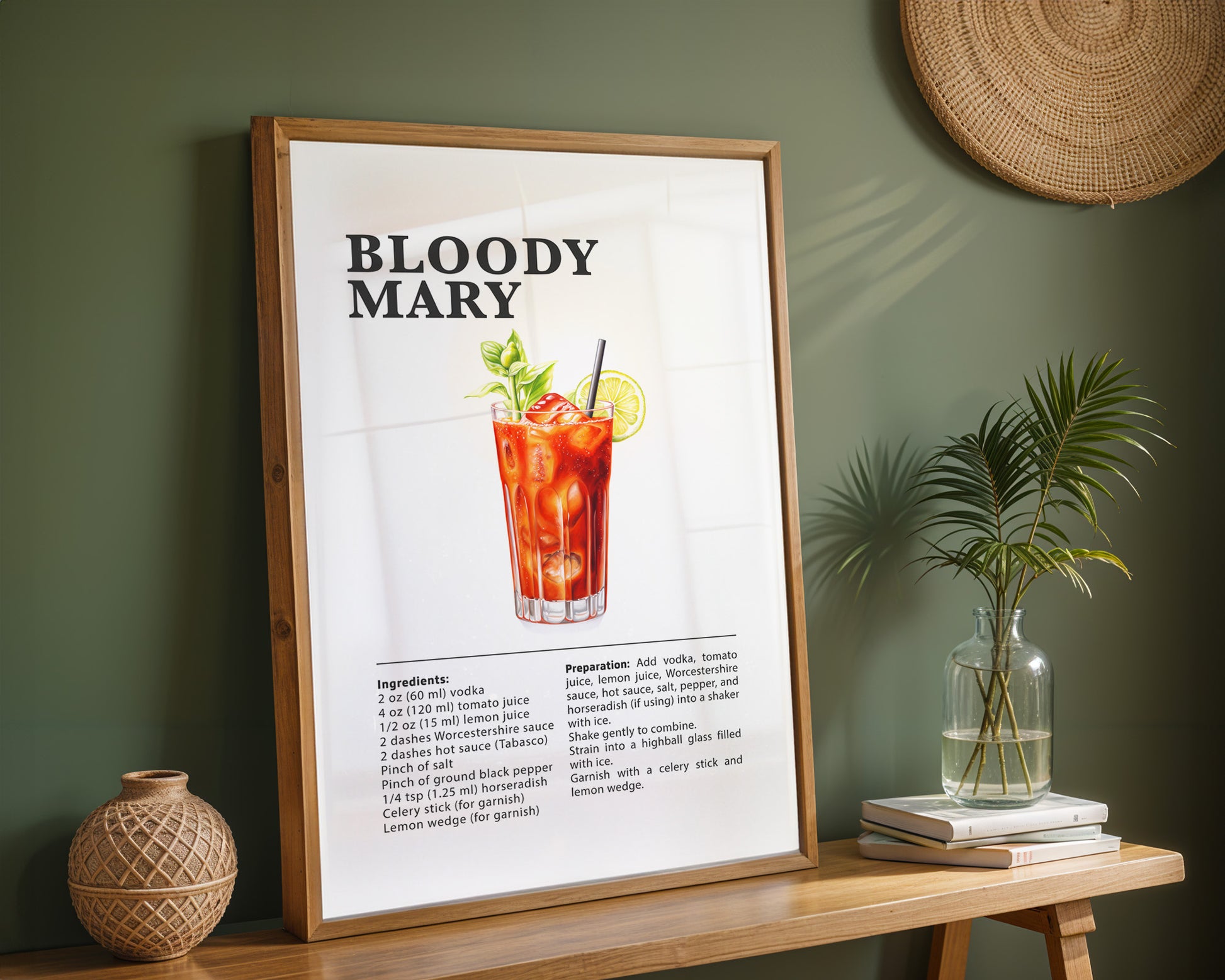 Bloody Mary Cocktail Recipe Poster - GroovyGrove