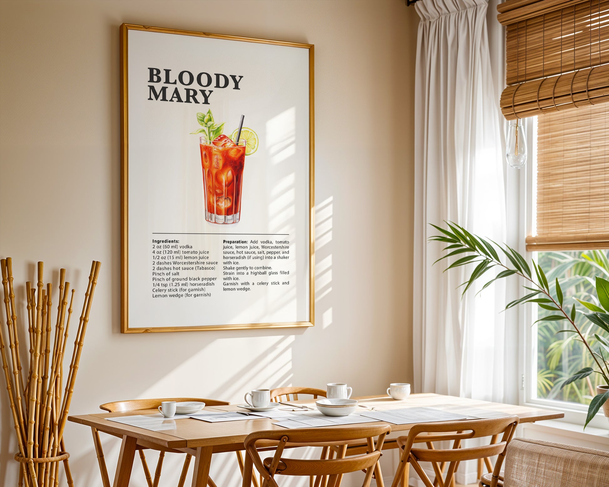 Bloody Mary Cocktail Recipe Poster - GroovyGrove