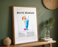 Blue Hawaii Cocktail Recipe Poster - GroovyGrove