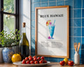 Blue Hawaii Cocktail Recipe Poster - GroovyGrove