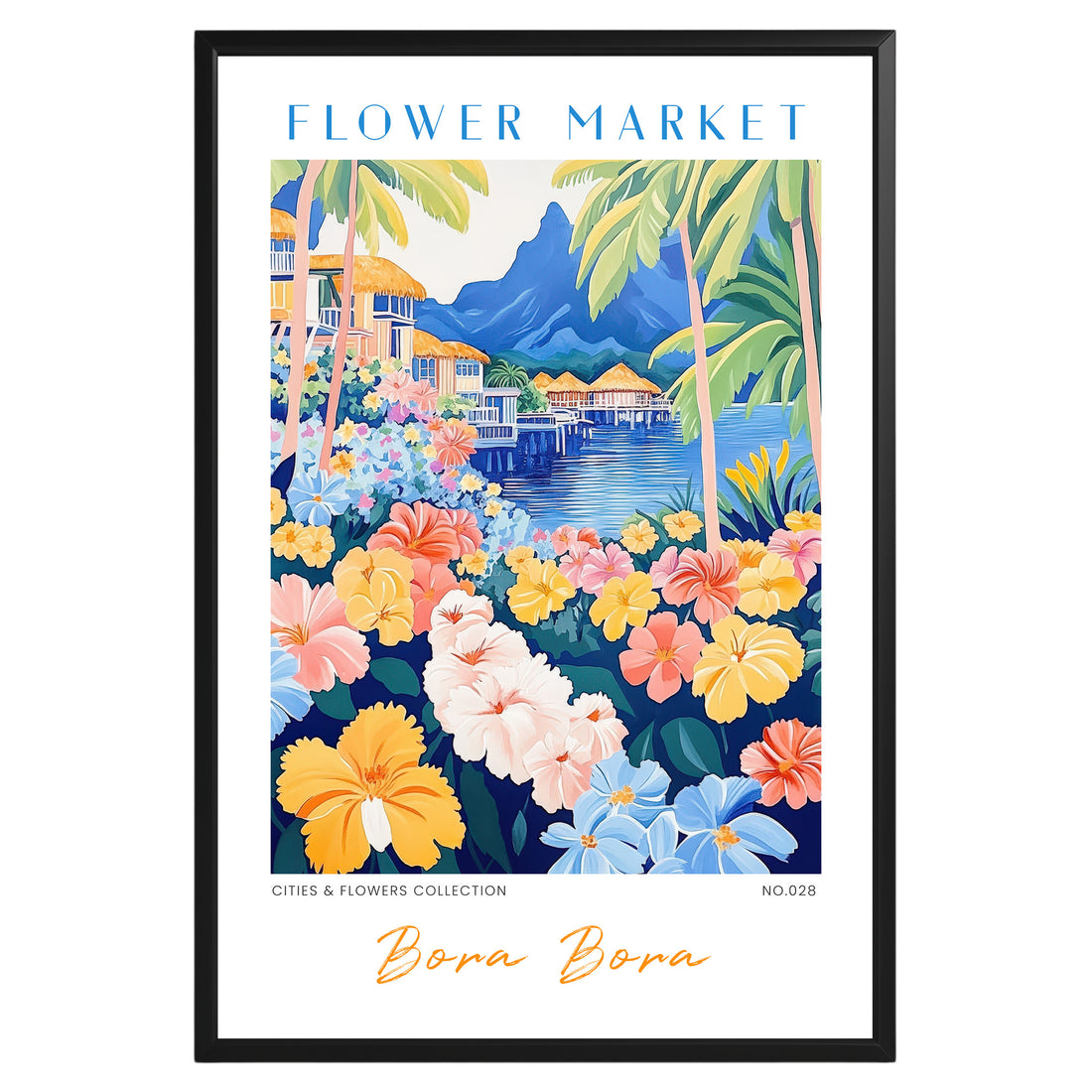 Bora Bora French Polynesia Flower Market Poster - GroovyGrove