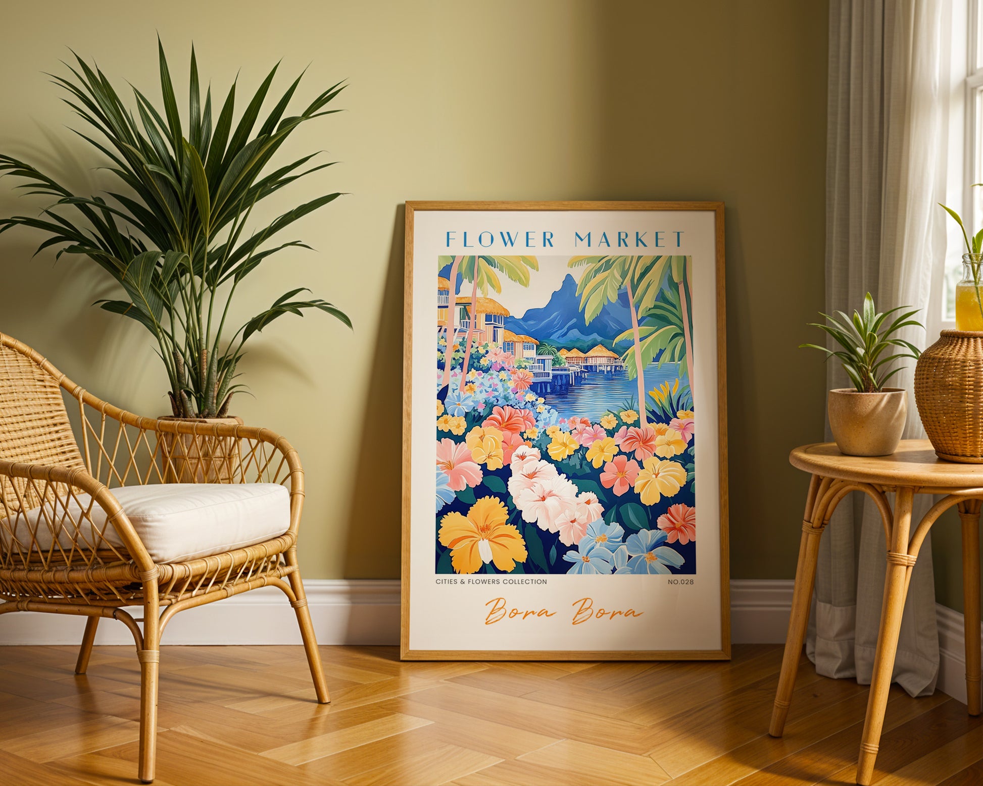 Bora Bora French Polynesia Flower Market Poster - GroovyGrove