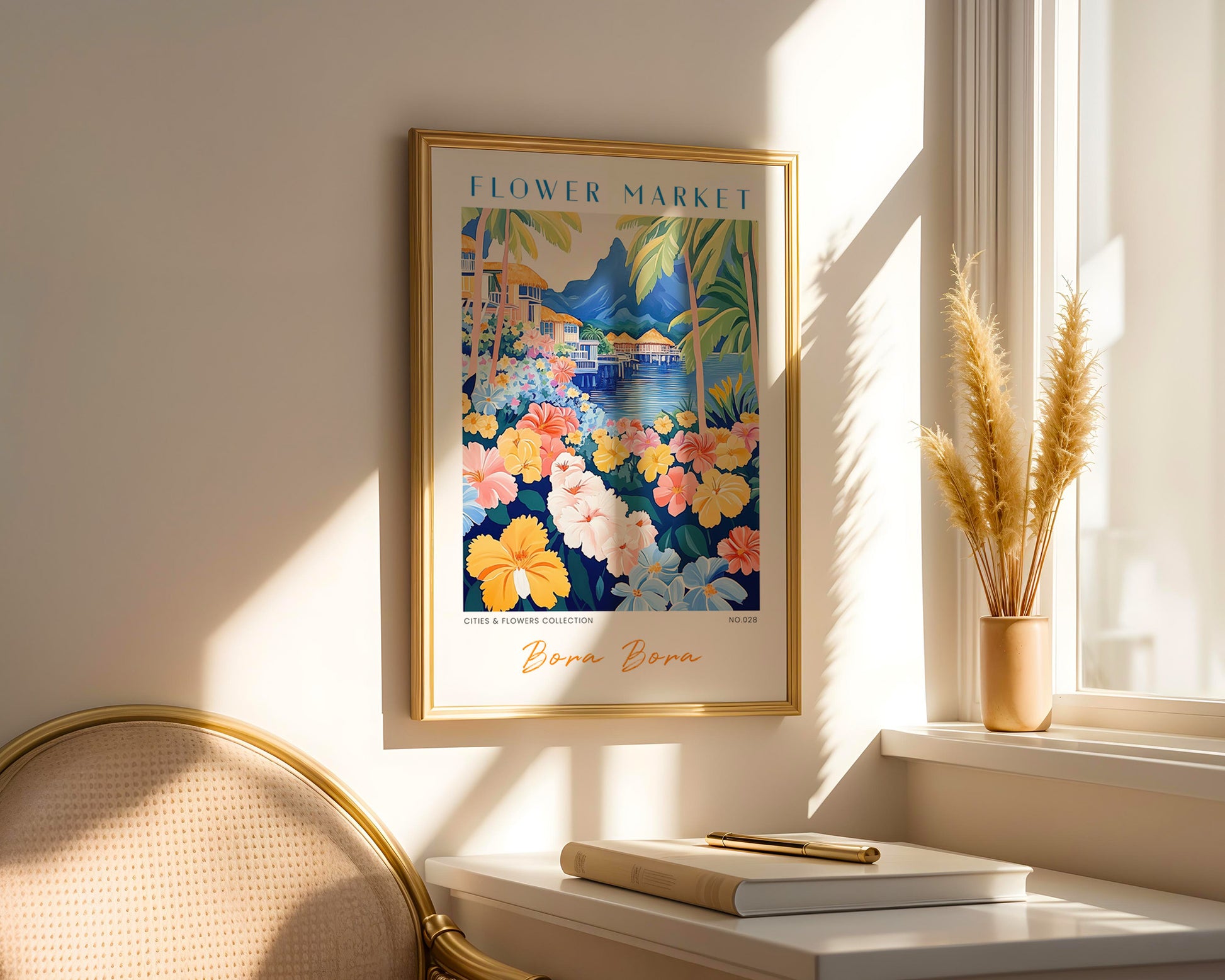 Bora Bora French Polynesia Flower Market Poster - GroovyGrove