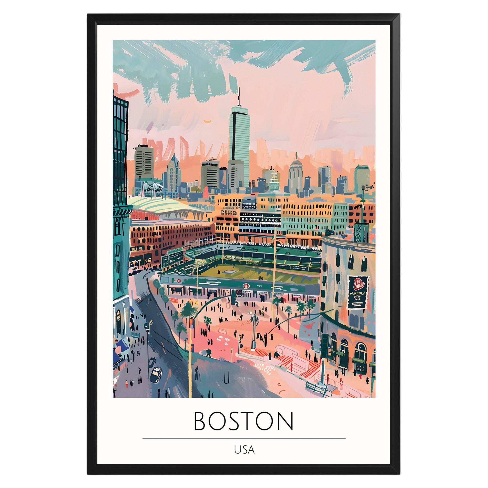 Boston Massachusetts Travel Poster - GroovyGrove