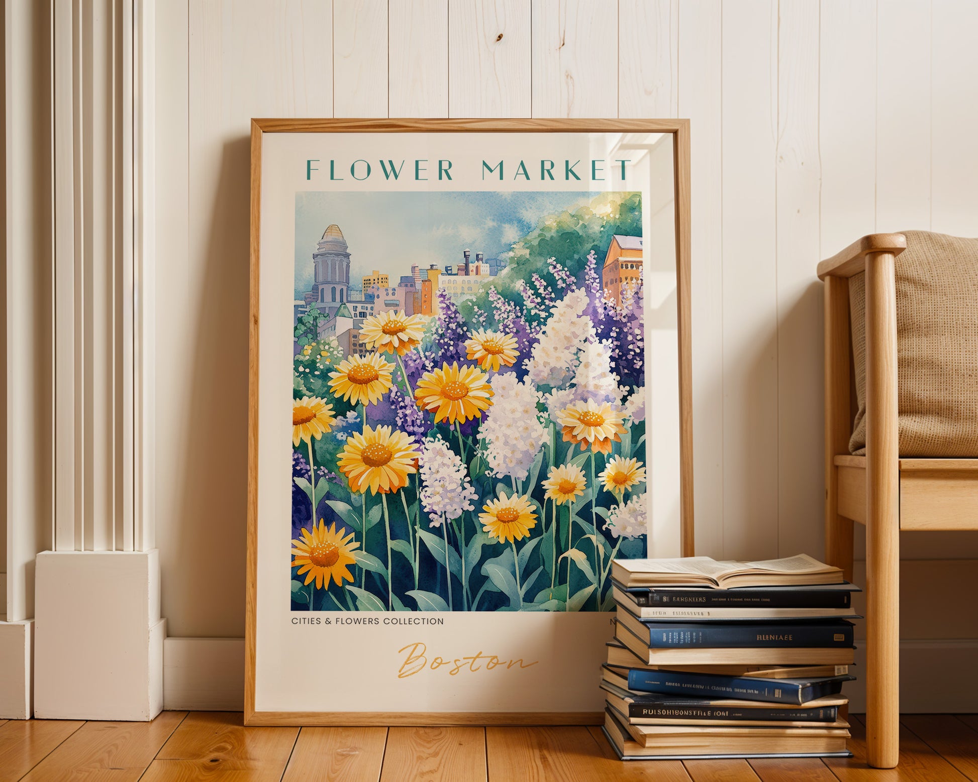 Boston Massachusetts Flower Market Poster - GroovyGrove