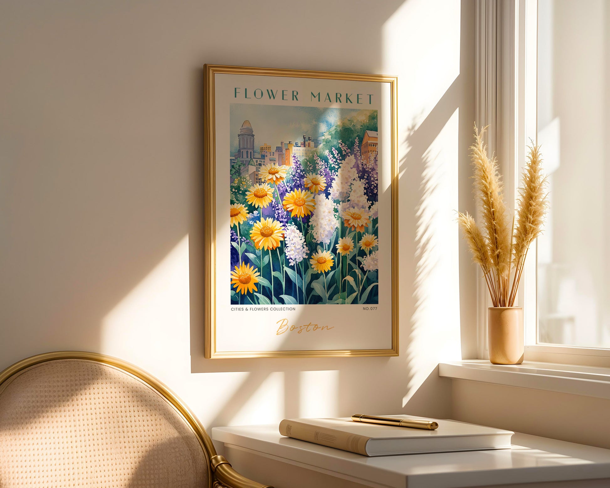 Boston Massachusetts Flower Market Poster - GroovyGrove