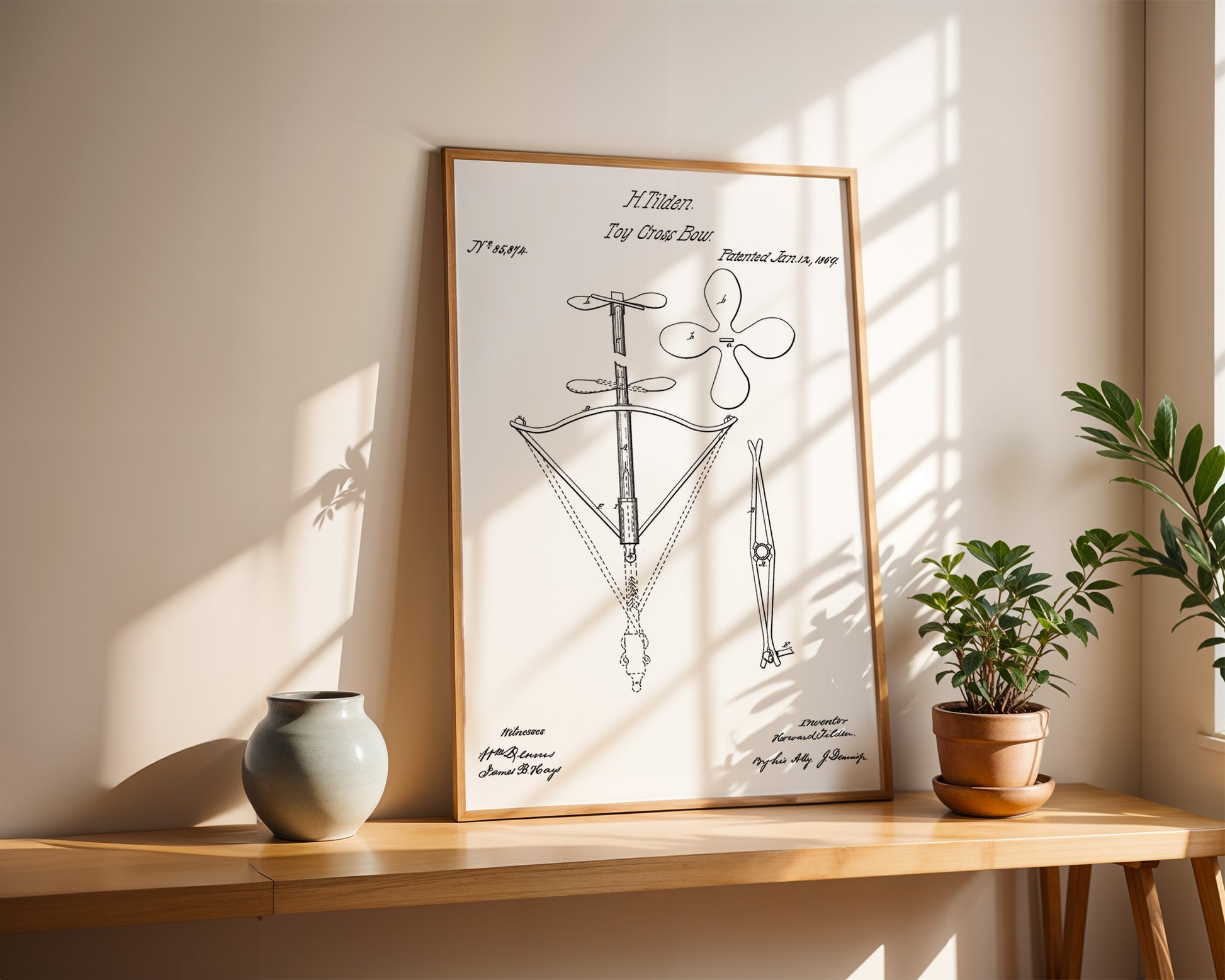 Bow Gun 1869 Patent Poster - GroovyGrove