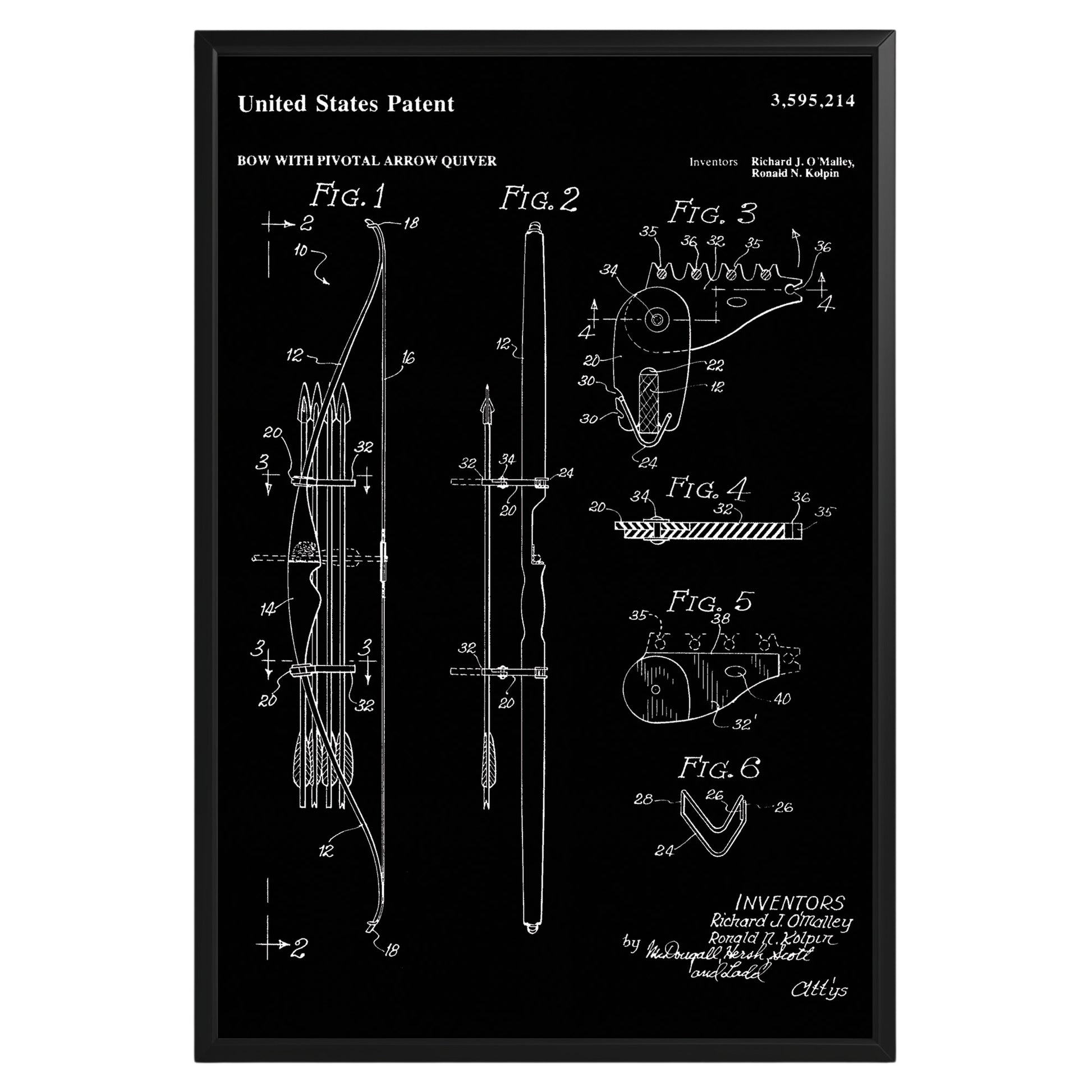 Bow and Quiver Patent Poster - GroovyGrove