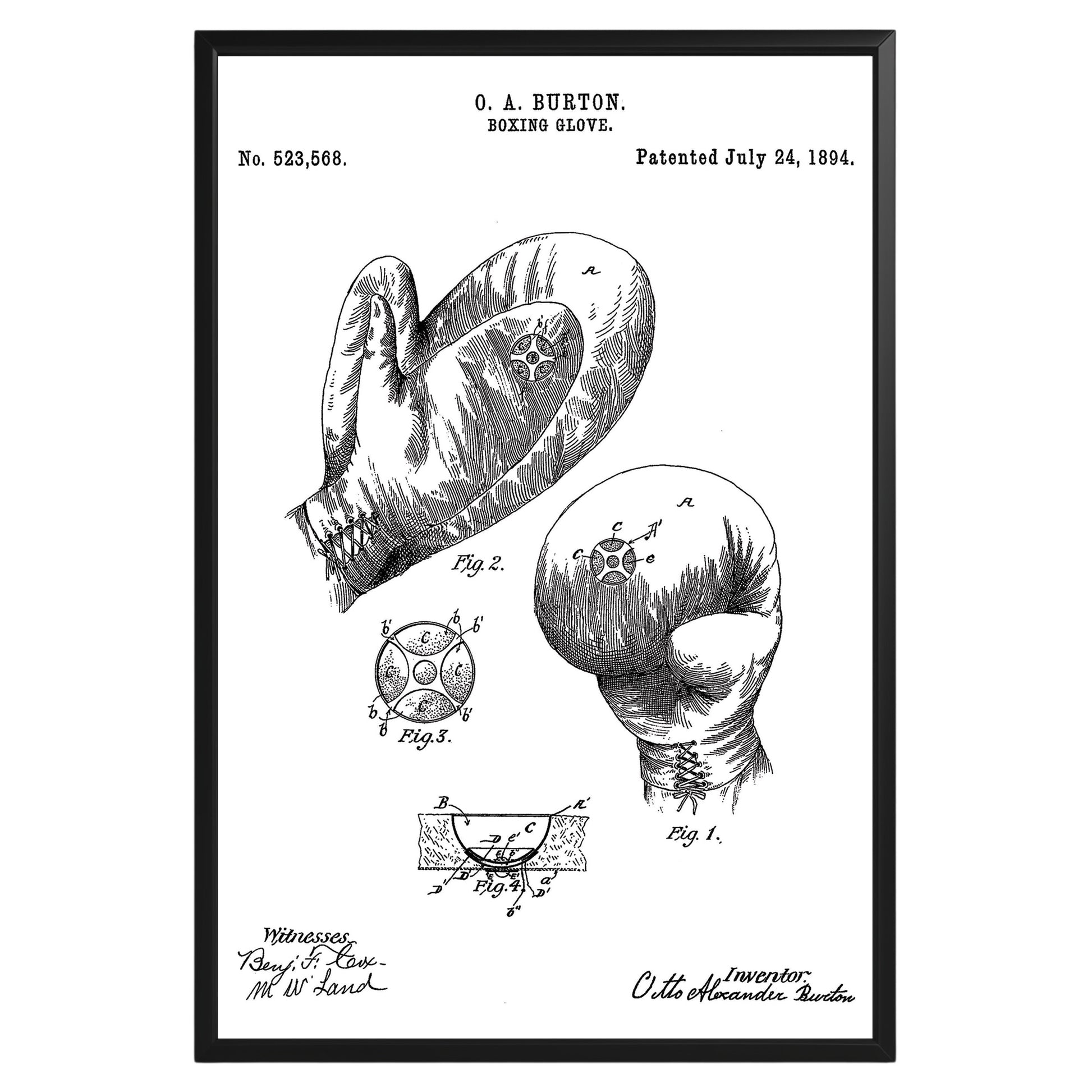 Boxing Glove 1894 Patent Poster - GroovyGrove