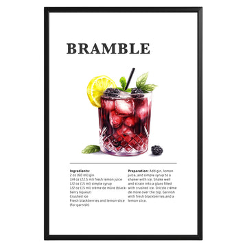 Bramble Cocktail Recipe Poster - GroovyGrove