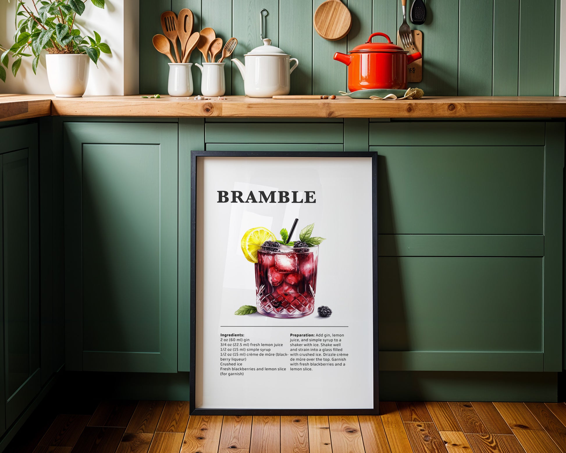 Bramble Cocktail Recipe Poster - GroovyGrove