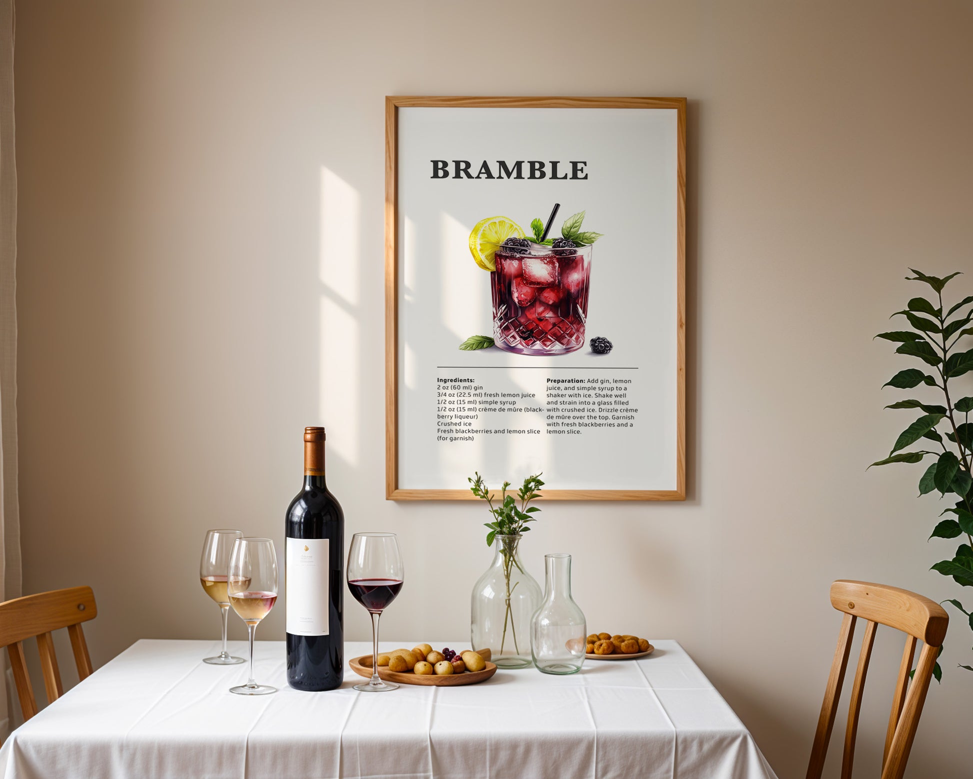 Bramble Cocktail Recipe Poster - GroovyGrove