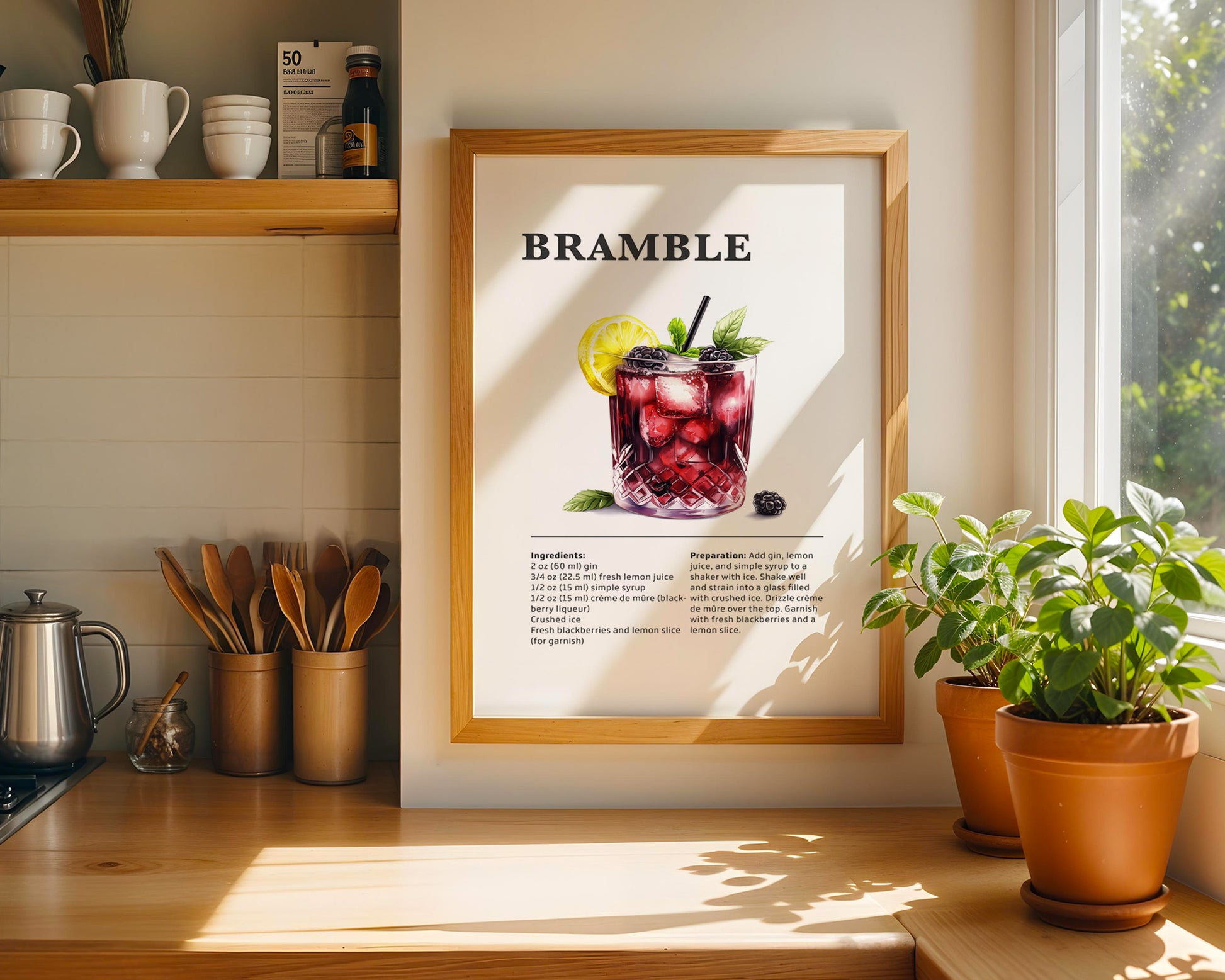 Bramble Cocktail Recipe Poster - GroovyGrove