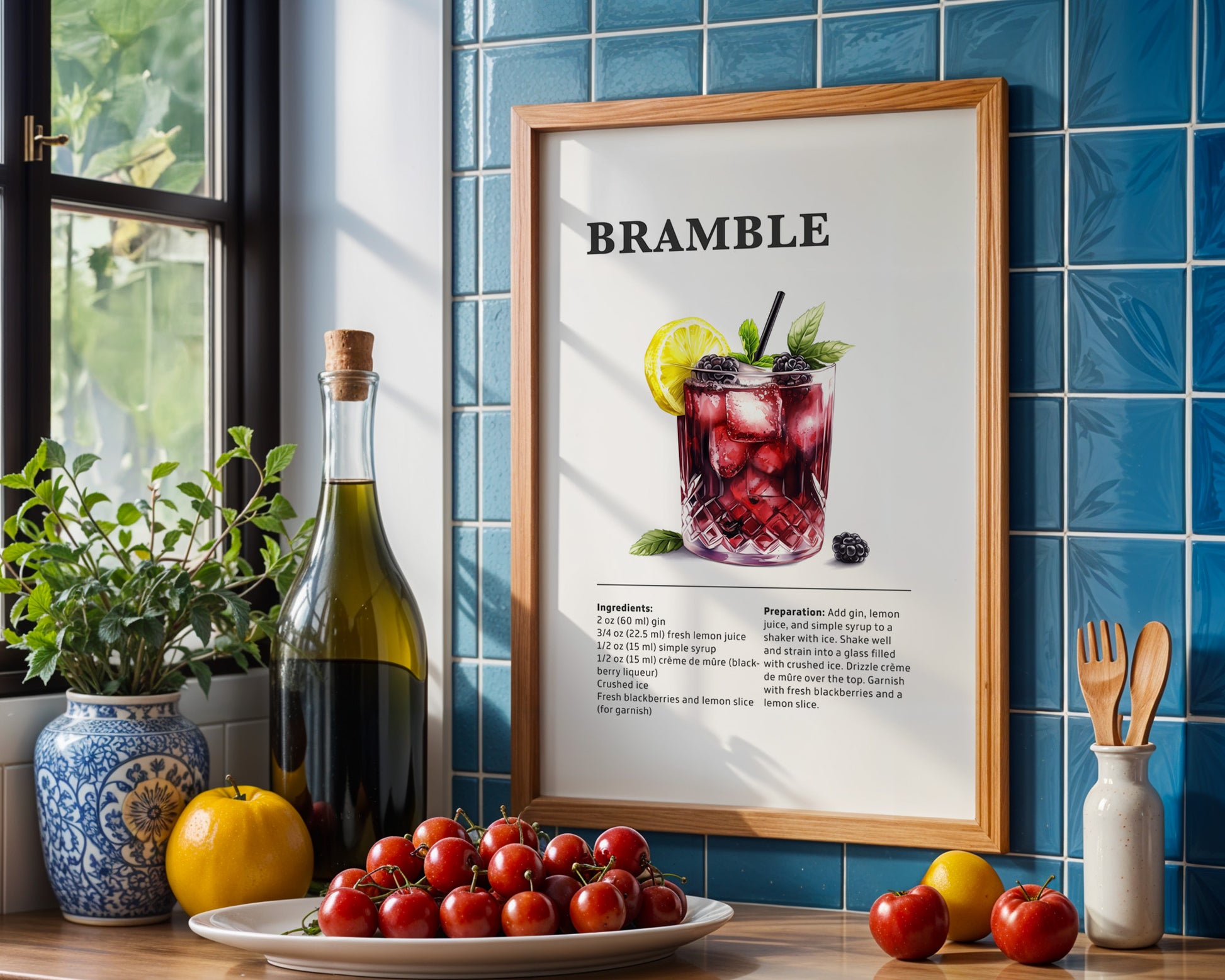 Bramble Cocktail Recipe Poster - GroovyGrove