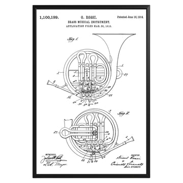 Brass Musical Instrument 1914 Patent Poster - GroovyGrove