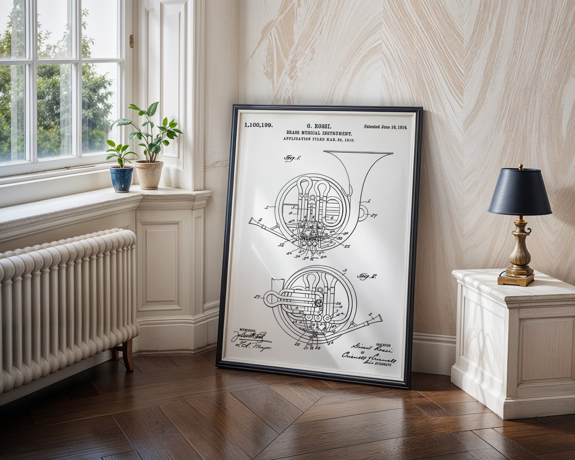 Brass Musical Instrument 1914 Patent Poster - GroovyGrove