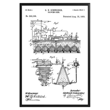 Brewing Beer 1893 Patent Poster - GroovyGrove