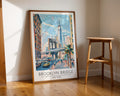 Brooklyn Bridge New York Travel Poster - GroovyGrove