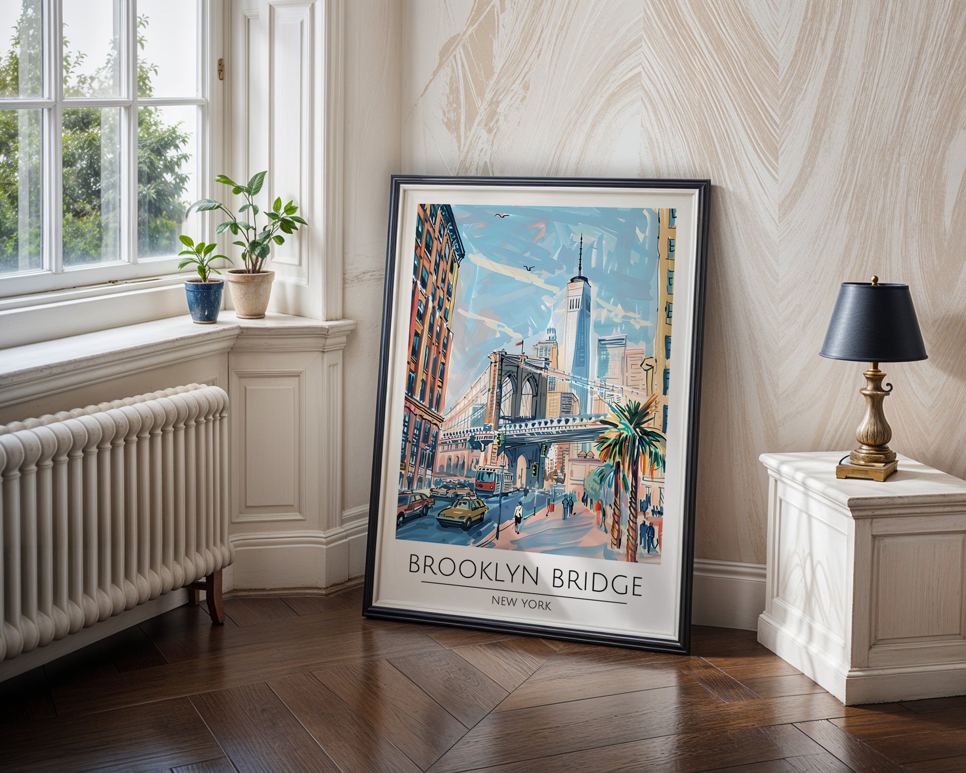 Brooklyn Bridge New York Travel Poster - GroovyGrove