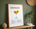 Brooklyn Cocktail Recipe Poster - GroovyGrove