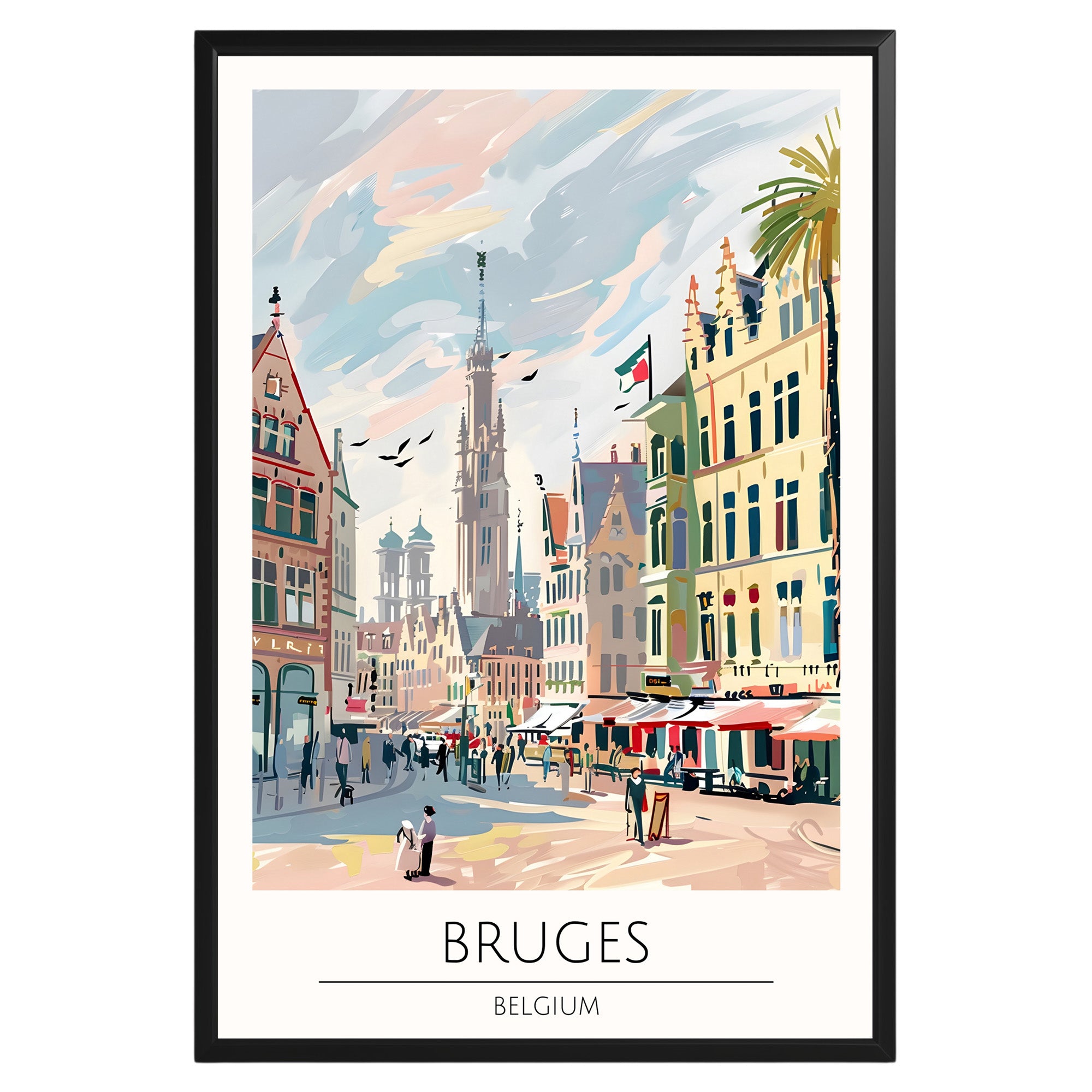 Bruges Belgium Travel Poster - GroovyGrove