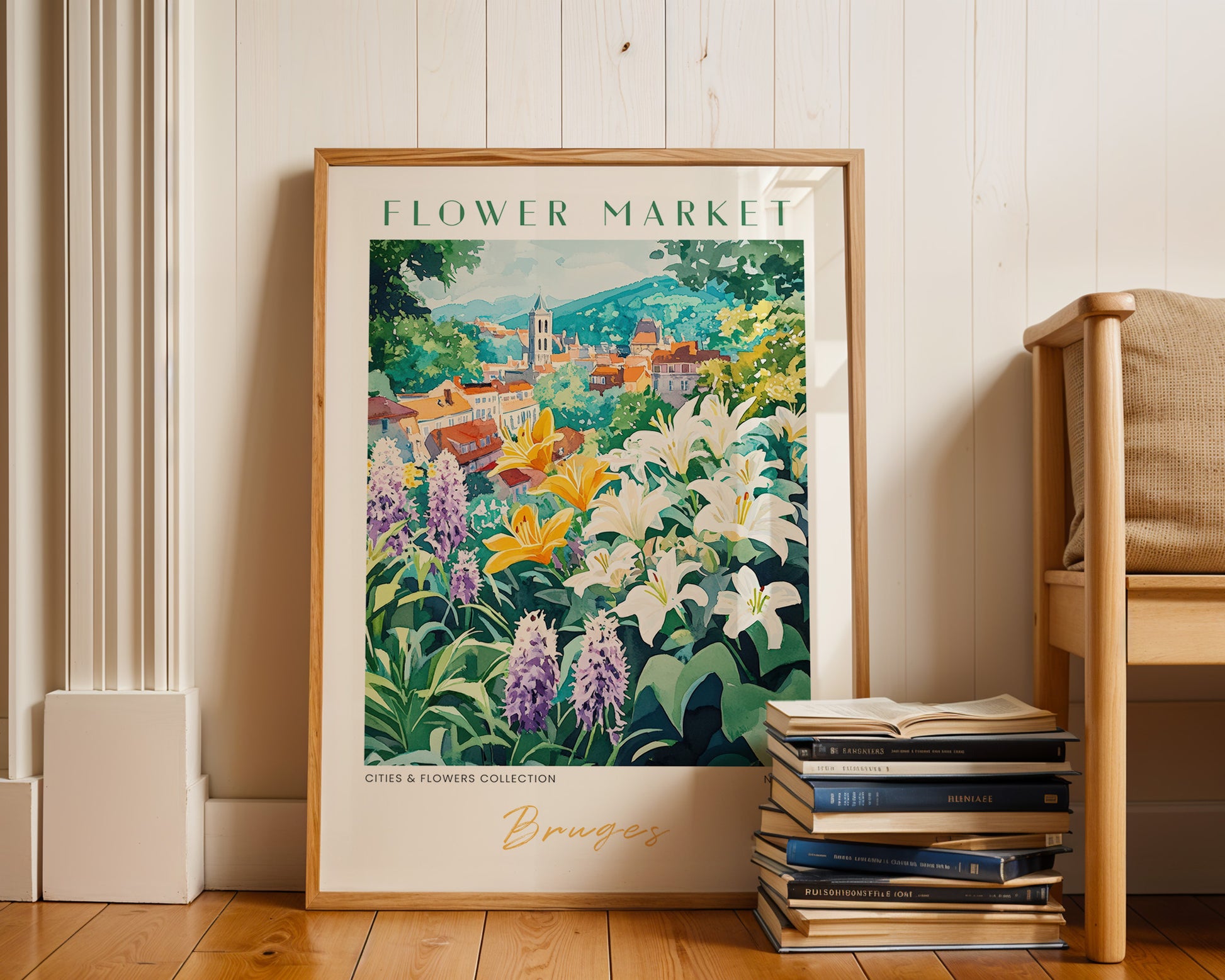 Bruges Belgium Flower Market Poster - GroovyGrove