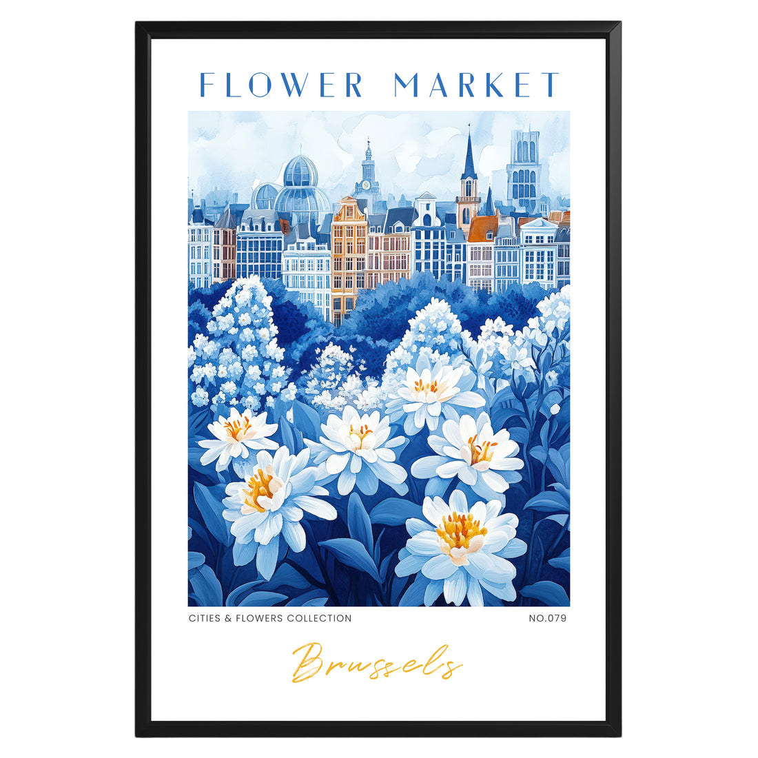 Brussels Belgium Flower Market Poster - GroovyGrove