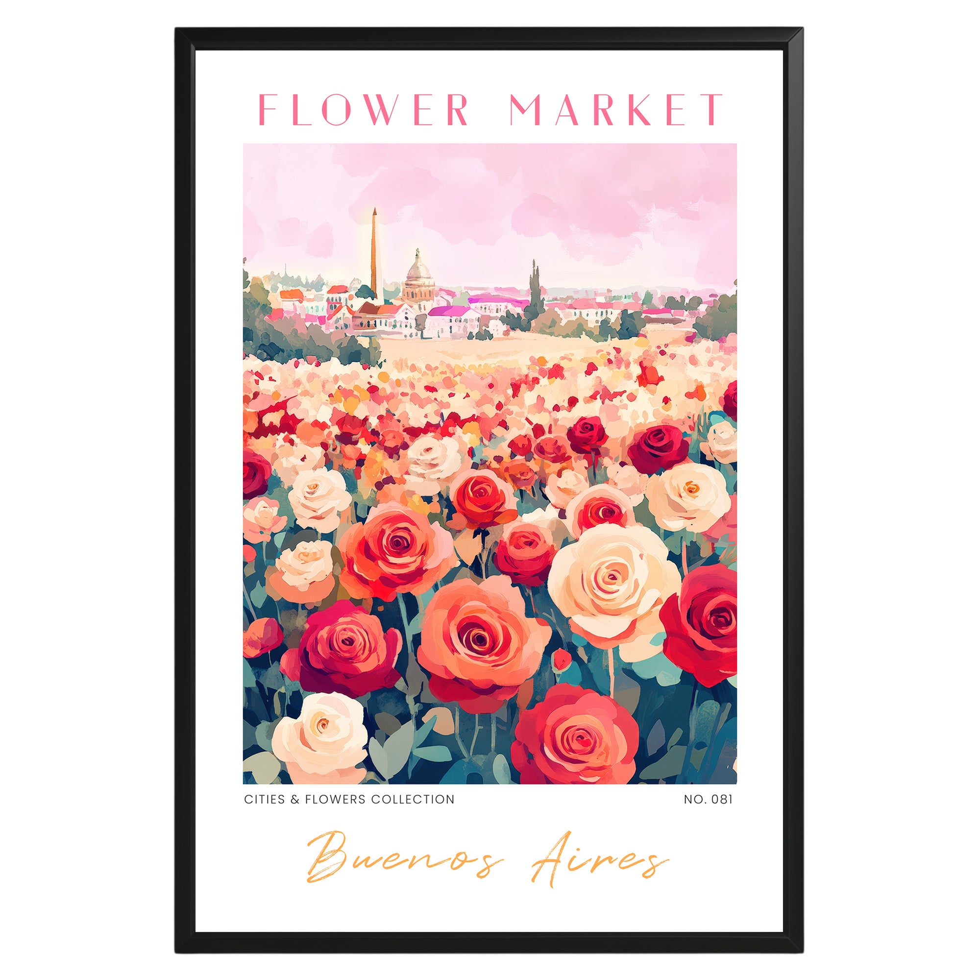 Buenos Aires Argentina Flower Market Poster - GroovyGrove