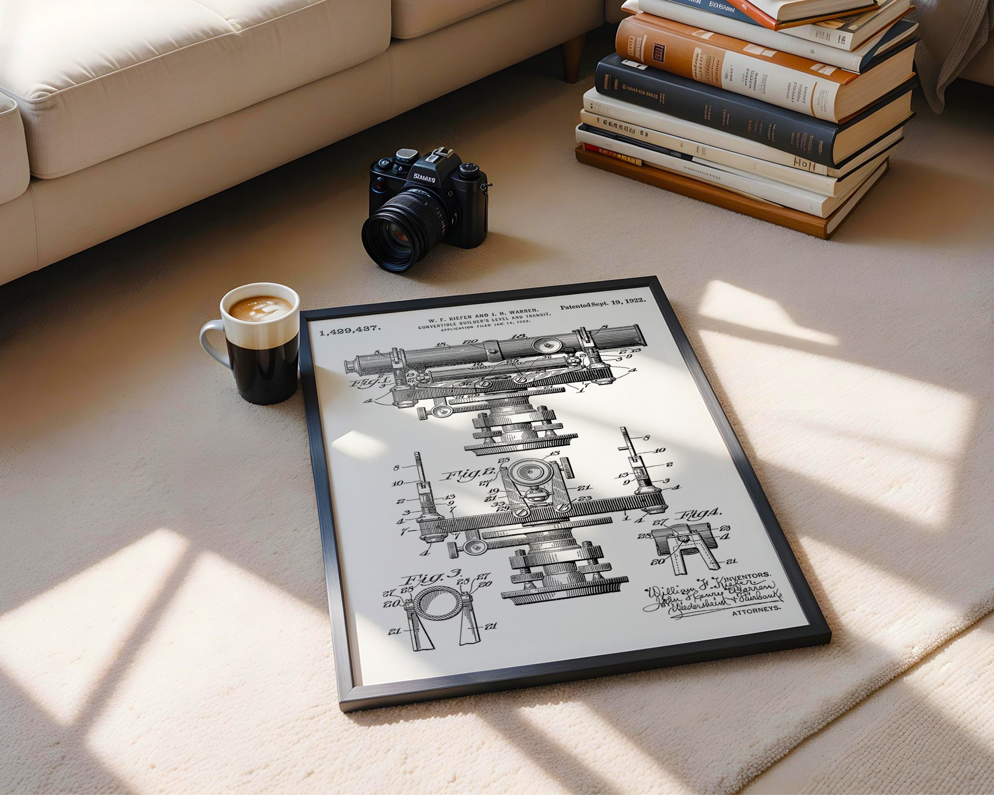 Builder's Level And Transit 1922 Patent Poster - GroovyGrove