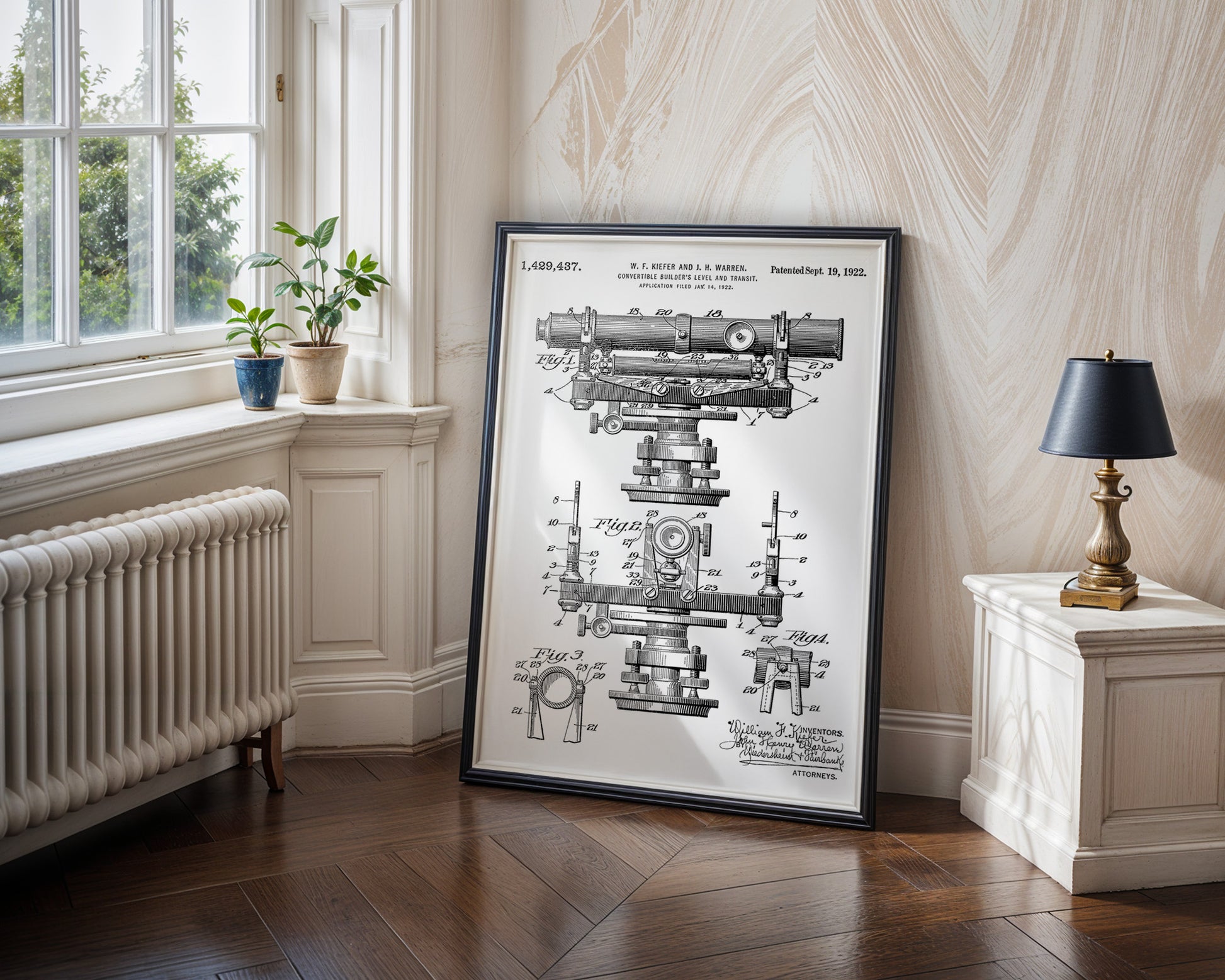 Builder's Level And Transit 1922 Patent Poster - GroovyGrove