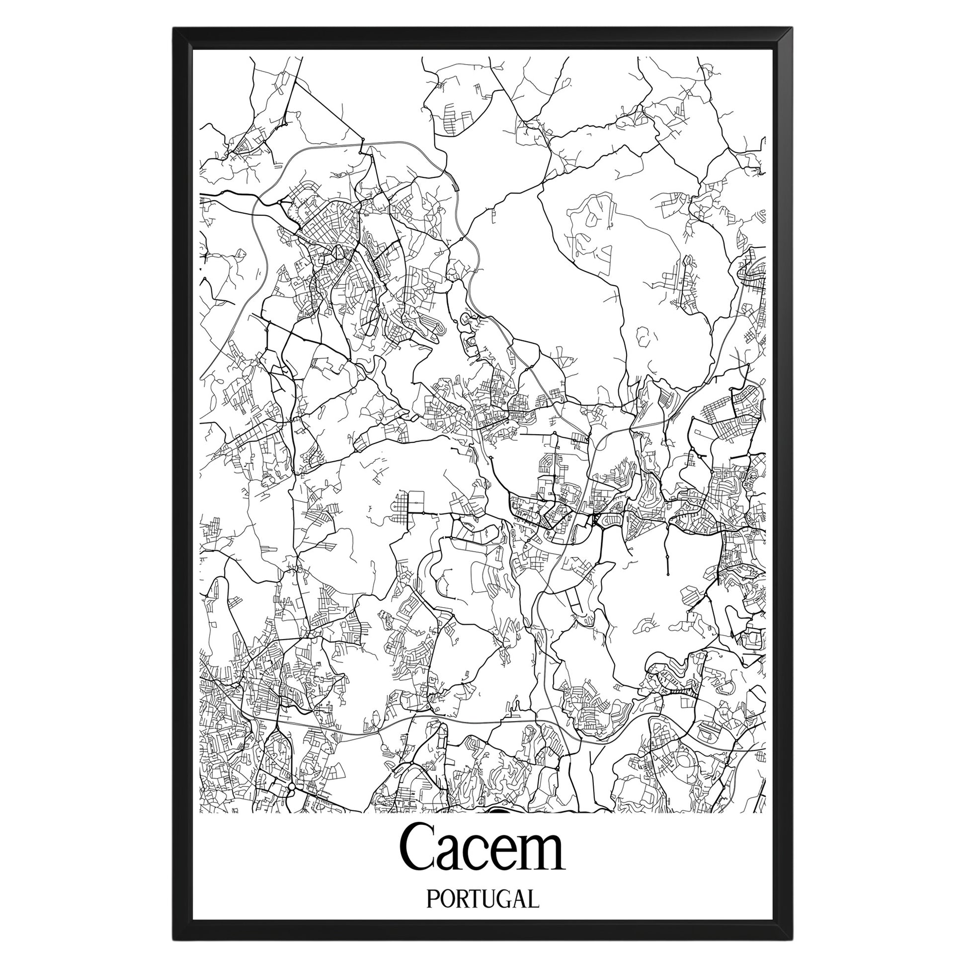 Cacem Portugal City Map Poster - GroovyGrove