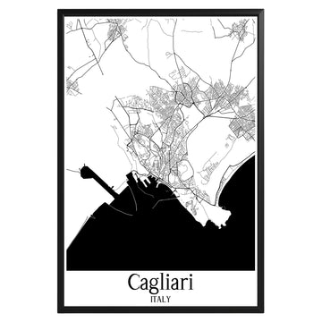 Cagliari Italy City Map Poster - GroovyGrove