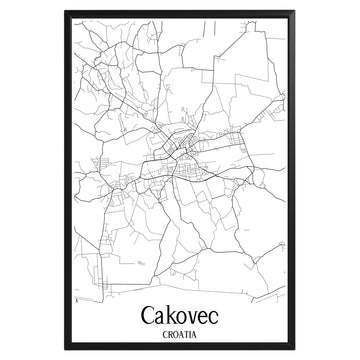 Cakovec Croatia City Map Poster - GroovyGrove