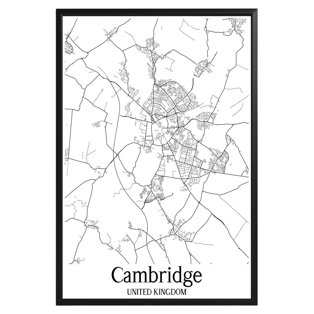 Cambridge United Kingdom City Map Poster - GroovyGrove