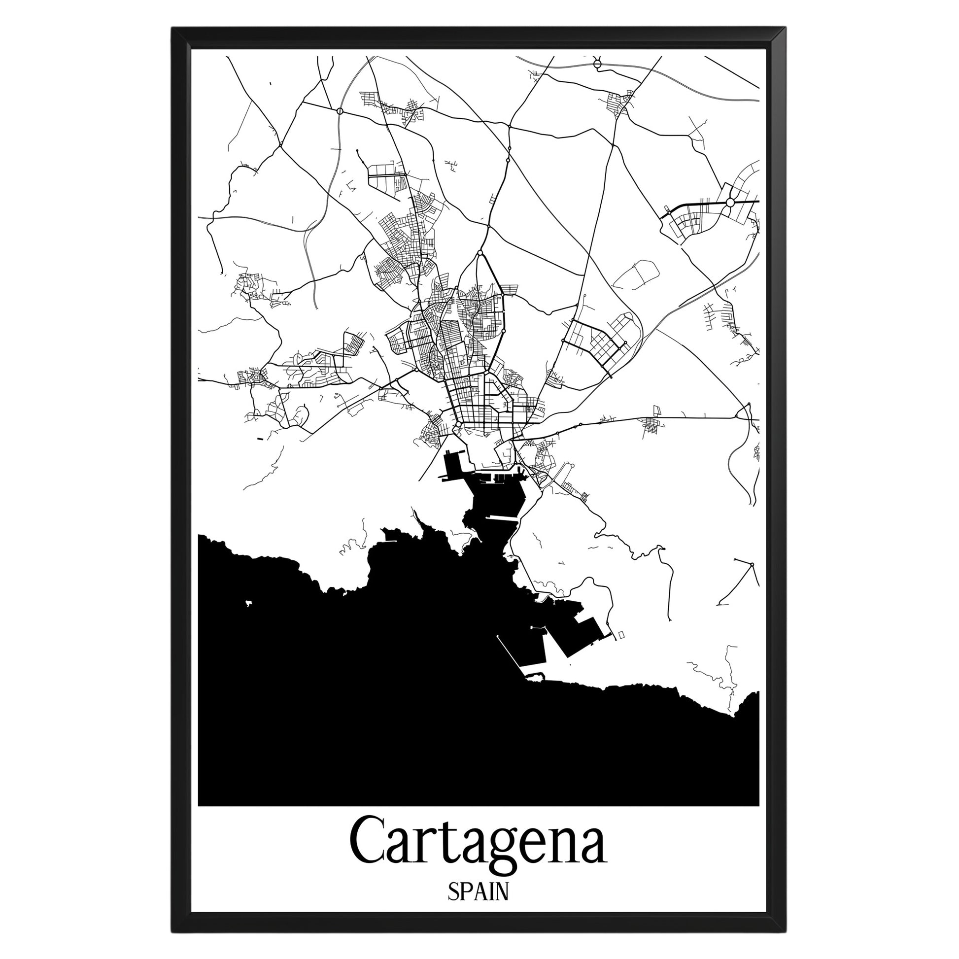 Cartagena Spain City Map Poster - GroovyGrove