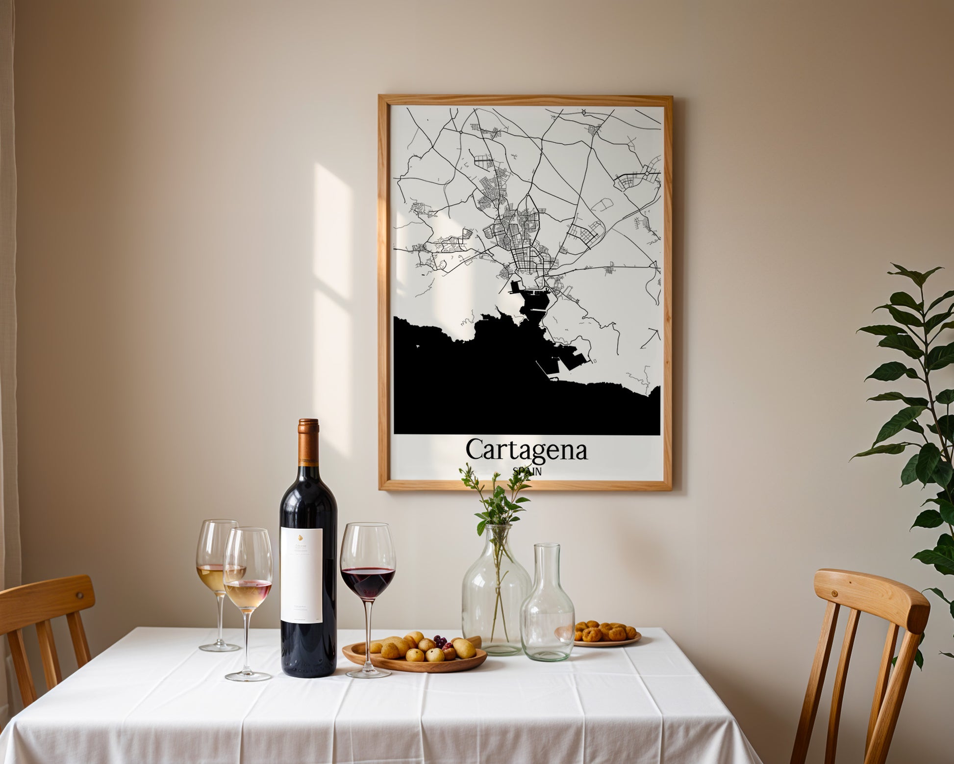 Cartagena Spain City Map Poster - GroovyGrove