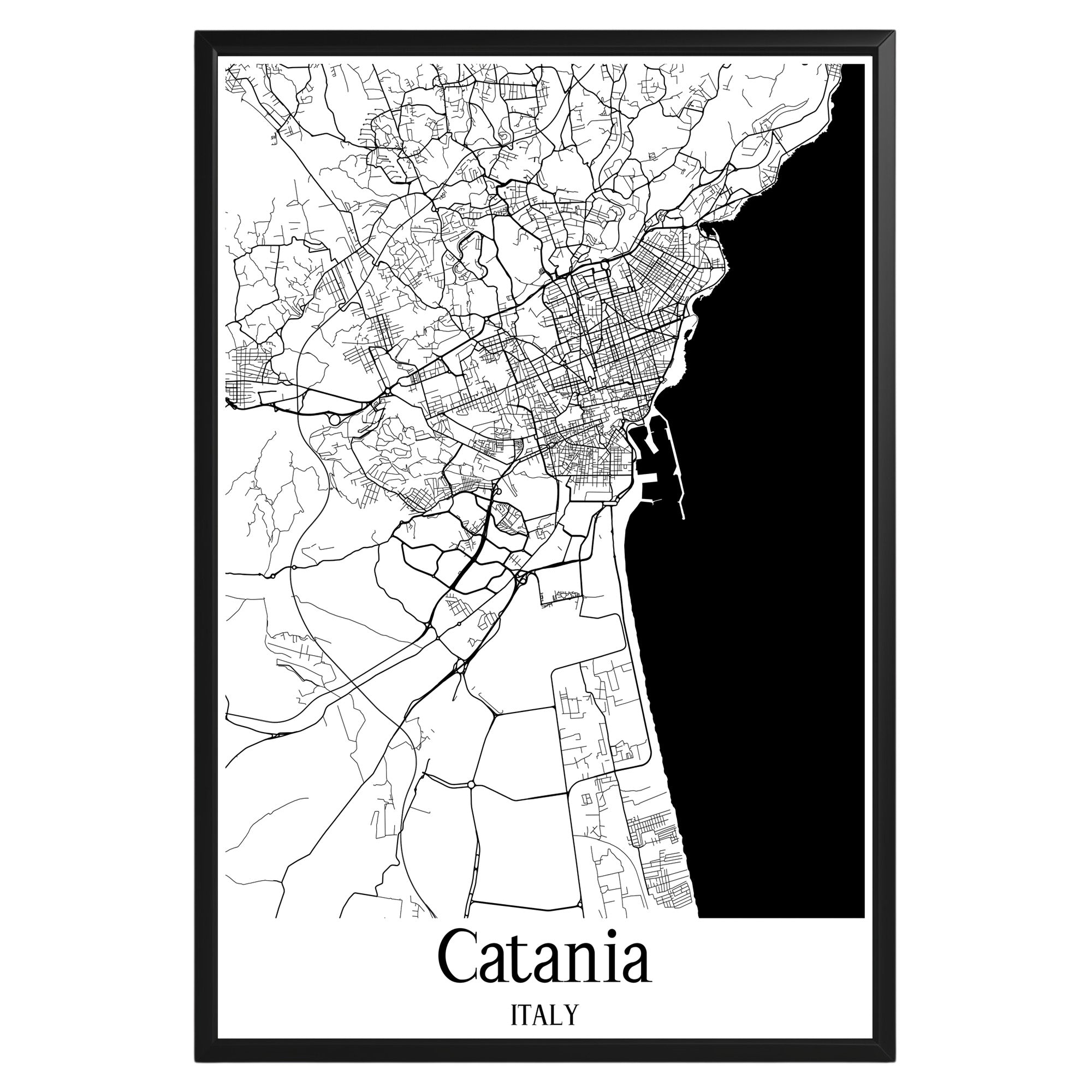 Catania Italy City Map Poster - GroovyGrove