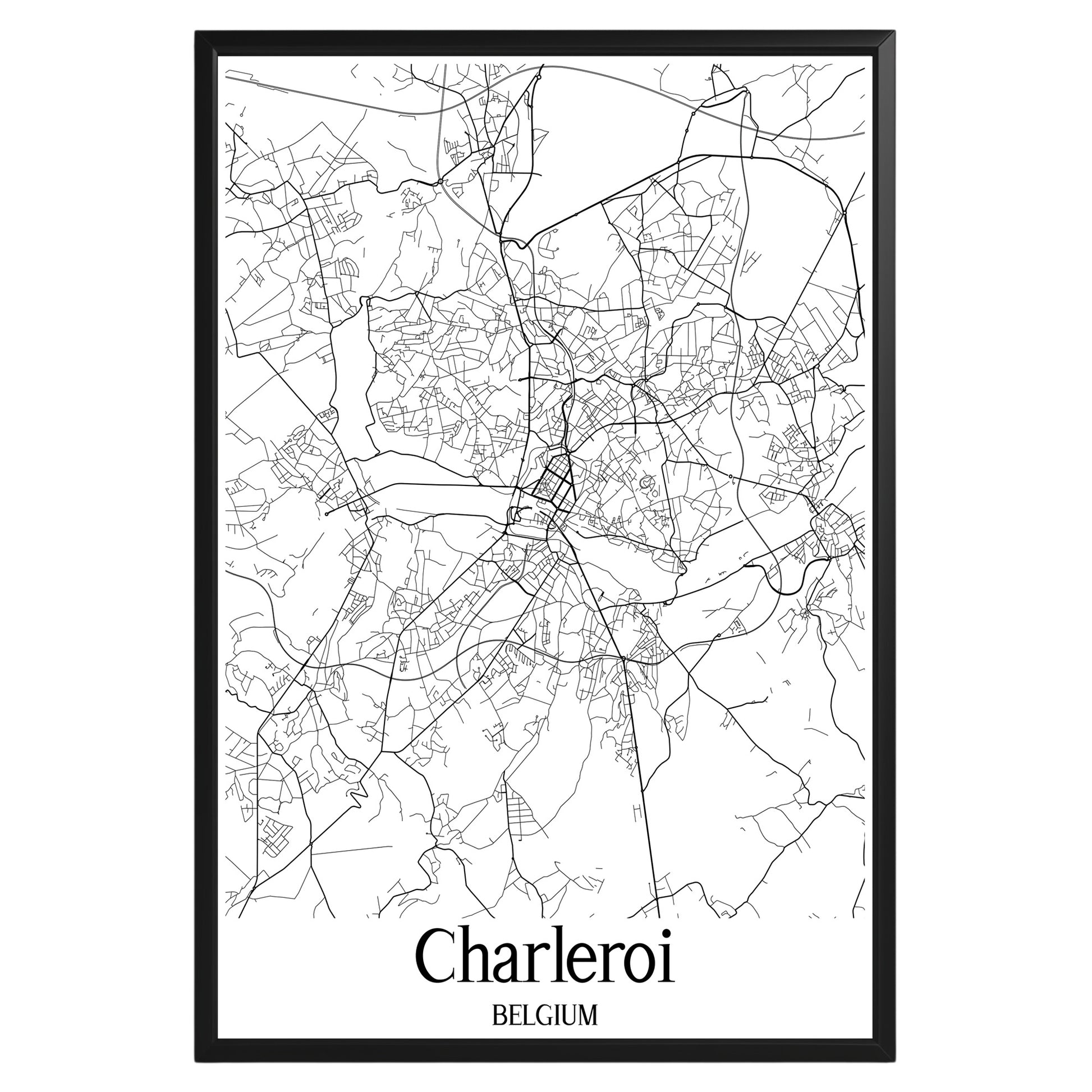 Charleroi Belgium City Map Poster - GroovyGrove