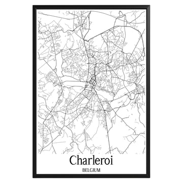 Charleroi Belgium City Map Poster - GroovyGrove