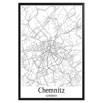 Chemnitz Germany City Map Poster - GroovyGrove