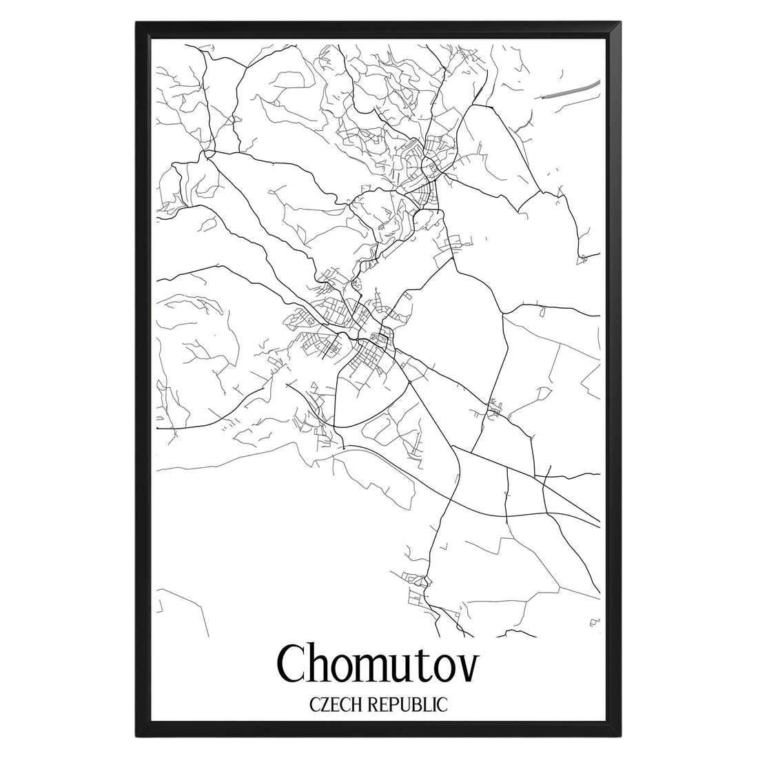 Chomutov Czech Republic City Map Poster - GroovyGrove