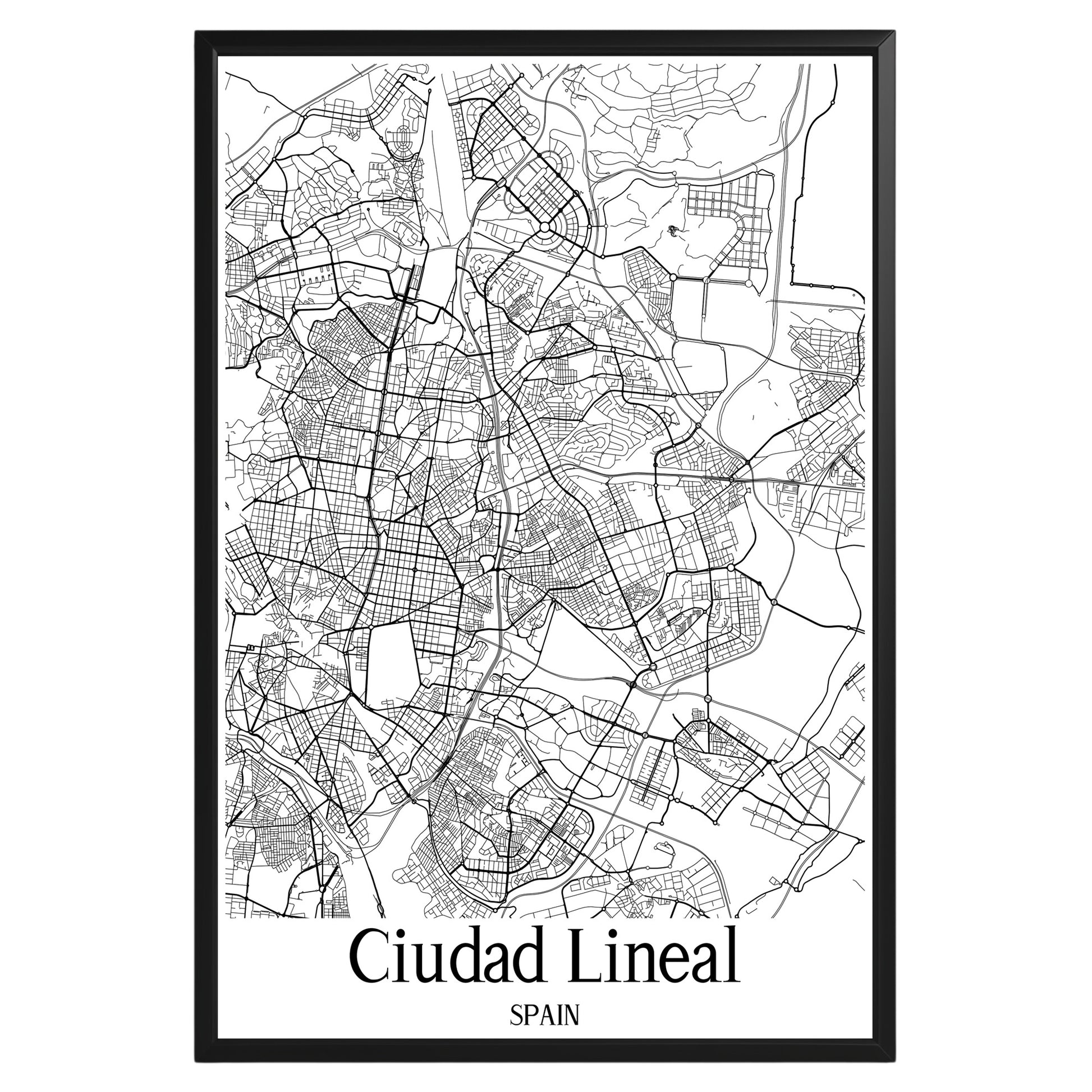 Ciudad Lineal Spain City Map Poster - GroovyGrove