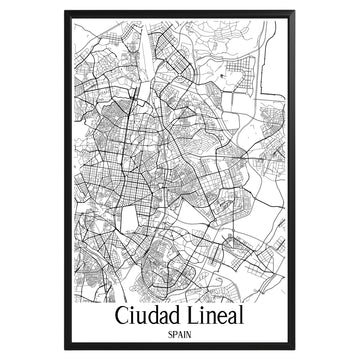 Ciudad Lineal Spain City Map Poster - GroovyGrove