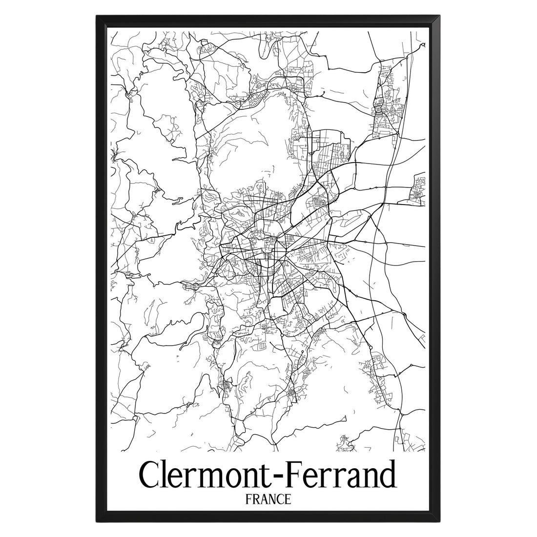 Clermont-Ferrand France City Map Poster - GroovyGrove