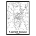 Clermont-Ferrand France City Map Poster - GroovyGrove