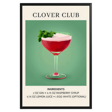 Clover Club Vintage Cocktail Poster - GroovyGrove