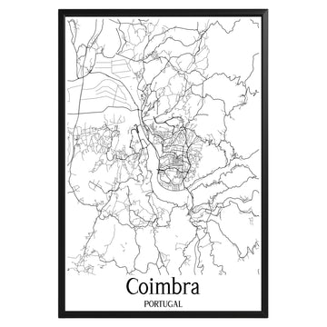 Coimbra Portugal City Map Poster - GroovyGrove