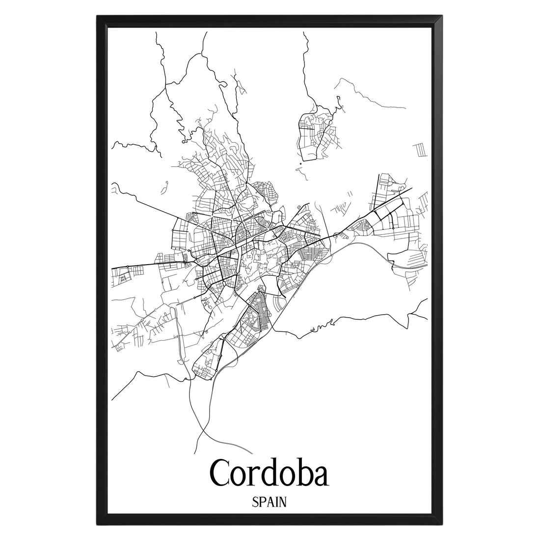 Cordoba Spain City Map Poster - GroovyGrove