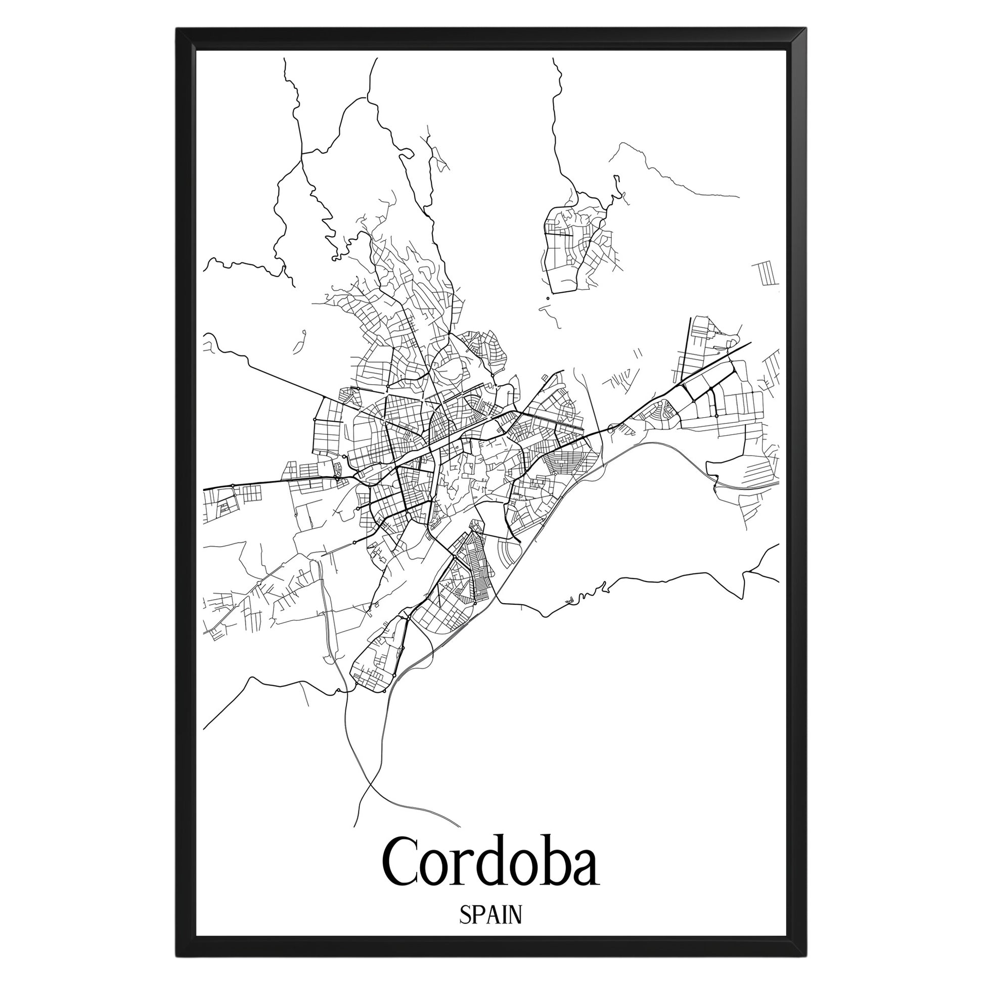 Cordoba Spain City Map Poster - GroovyGrove