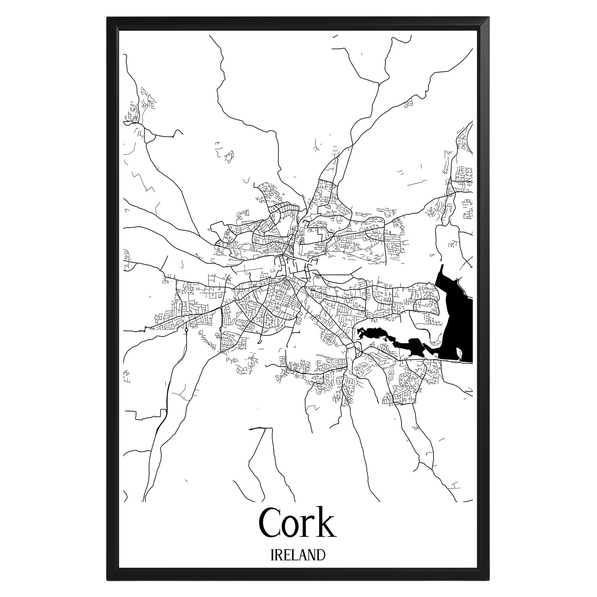 Cork Ireland City Map Poster - GroovyGrove